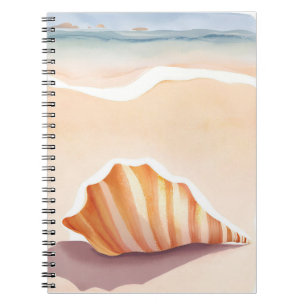 Caderno Espiral Concha Marisco Oceânico Praia Costeira