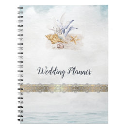 Caderno Espiral Conchas de Aquarela,Notebook Mar