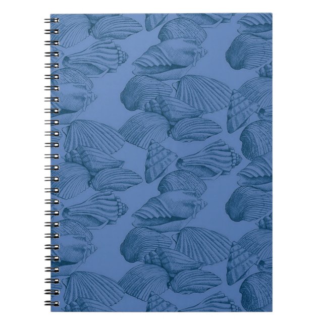 Caderno Espiral Conchas de azul (Frente)