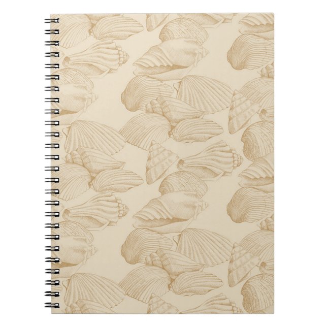 Caderno Espiral Conchas de Beige (Frente)