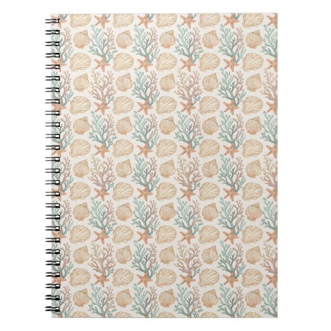 Caderno Espiral Conchas e Coral (Frente)