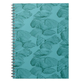 Caderno Espiral Conchas em Aqua