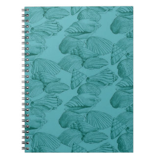 Caderno Espiral Conchas em Aqua