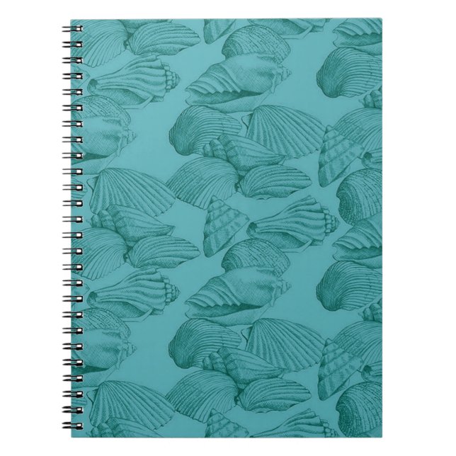 Caderno Espiral Conchas em Aqua (Frente)