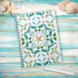 Caderno Espiral Conchas Marinhas Vida Marinha Com Nome