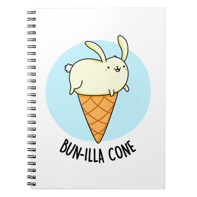 Caderno Espiral Cone Bunnilla Coelhinho Engraçado Sorvete de Bauni (Frente)