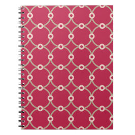 Caderno Espiral Conectividade nuclear - magenta - padrão uniforme