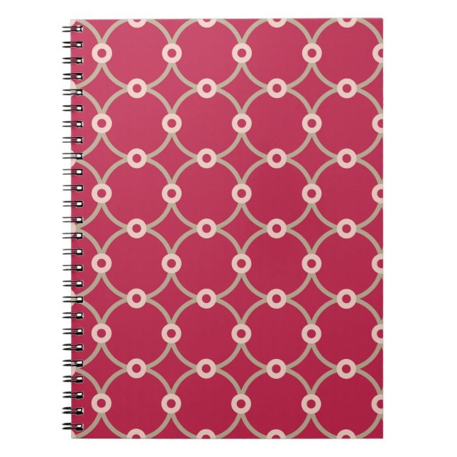 Caderno Espiral Conectividade nuclear - magenta - padrão uniforme (Frente)