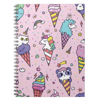 Caderno Espiral Cones de Sorvete de animais
