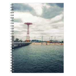 Caderno Espiral Coney Island Beach Panorama