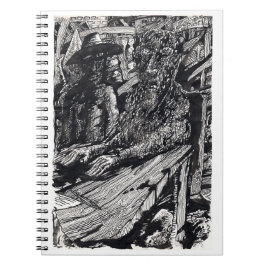 Caderno Espiral "Confesse!", desenho de tinta índia