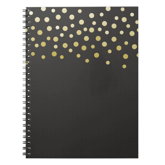 Caderno Espiral Confete de Folha de Ouro Falso (Frente)
