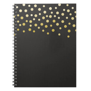 Caderno Espiral Confete de Folha Falsa Dourada