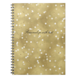 Caderno Espiral Confetes Dourados sonhadores de Bokeh