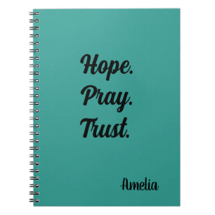Caderno Espiral Confiança de oração de esperança personalizada