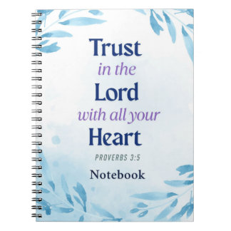 Caderno Espiral Confiança Inspiradora no Senhor Religioso Azul