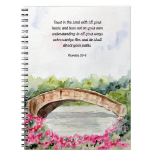 Caderno Espiral Confiança no Notebook Lord Proverbs Bíblia Verse
