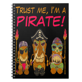 Caderno Espiral Confie em Mim, Sou um Pirata, Tiki Piratas, Divert