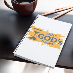 Caderno Espiral Confie no notebook Timing Faith de GOD