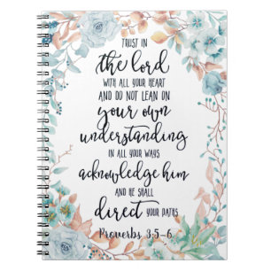 Caderno Espiral Confie no Senhor floral