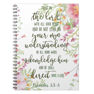 Caderno Espiral Confie no Senhor floral