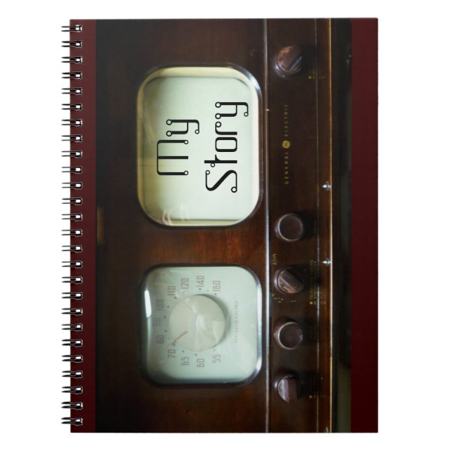 Caderno Espiral Conjunto de rádio e televisão personalizado da déc (Frente)