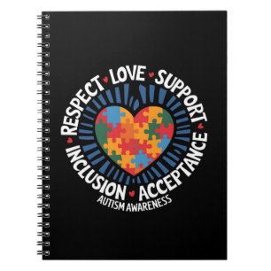 Caderno Espiral Consciência do Autismo Respeito Autista Amor Apoio