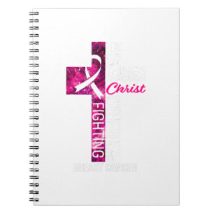Caderno Espiral Consciência do Cancer rosa Cruz Cristã