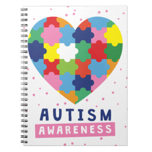 Caderno Espiral consciência rosa sobre autismo