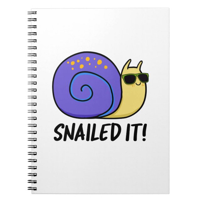 Caderno Espiral Consegui Engraçado Trocadilho de Caracol  (Frente)