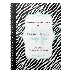 Caderno Espiral Conselho chique das mamães da zebra da hortelã