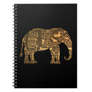 Caderno Espiral Conselho de Circuito de Elefante de Cobre