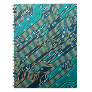 Caderno Espiral Conselho de circuito eletrônico fechado. fundo,var