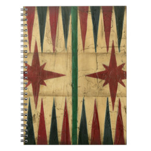 Caderno Espiral Conselho de Jogo Antiquado do Backgammon por Ethan