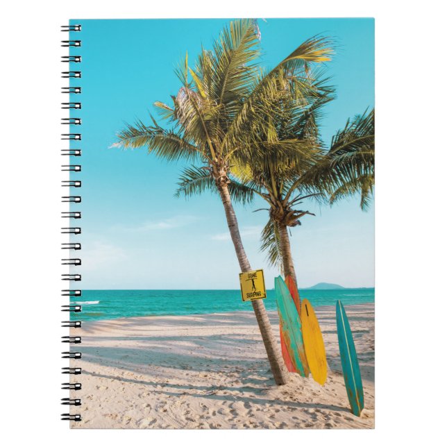 Caderno Espiral conselhos de surf no travesseiro decorativo de pra (Frente)