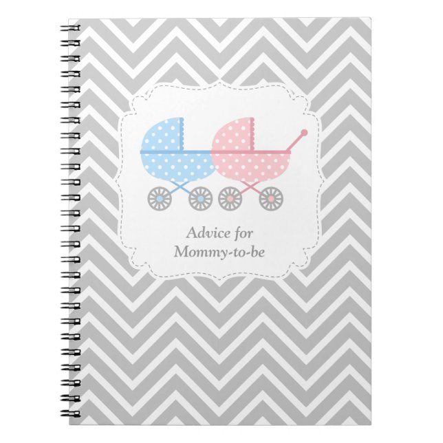 Caderno Espiral Conselhos para Mãe de Gêmeos sobre Carrinho de Beb (Frente)
