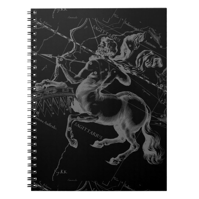 Caderno Espiral Constelação de Sagittarius Classy Hevelius Engave (Frente)
