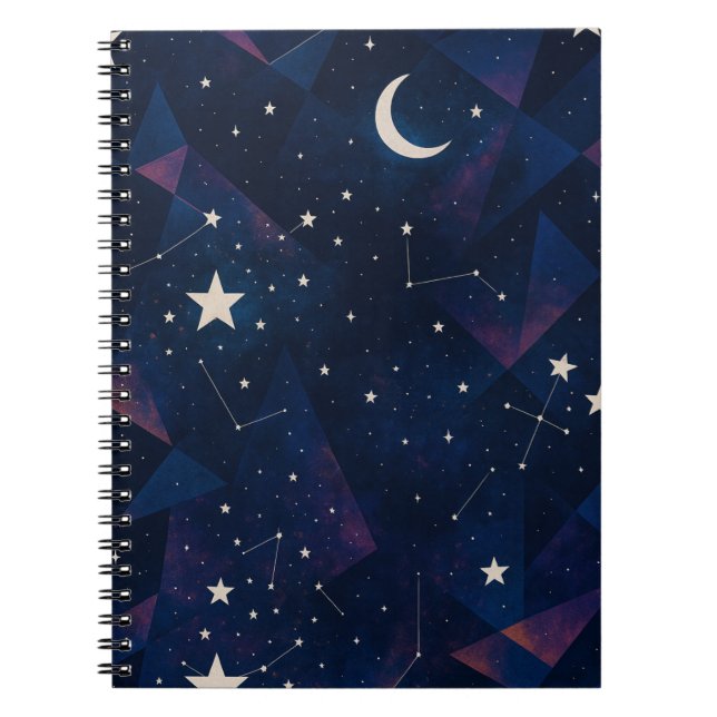 Caderno Espiral Constelação de Starry Sky - Padrão noturno celesti (Frente)