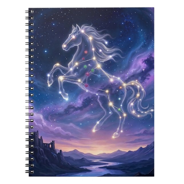 Caderno Espiral Constelação do Corcel Valente (Frente)
