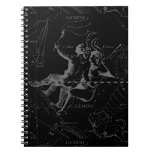 Caderno Espiral Constelação Gemini Zodiac Hevelius 1690