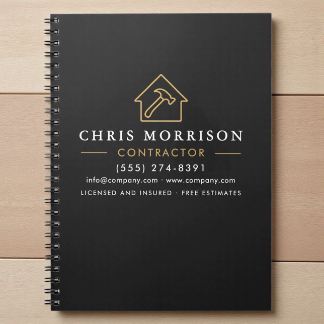 Caderno Espiral Construção Civil Black Gold (Criador carregado)