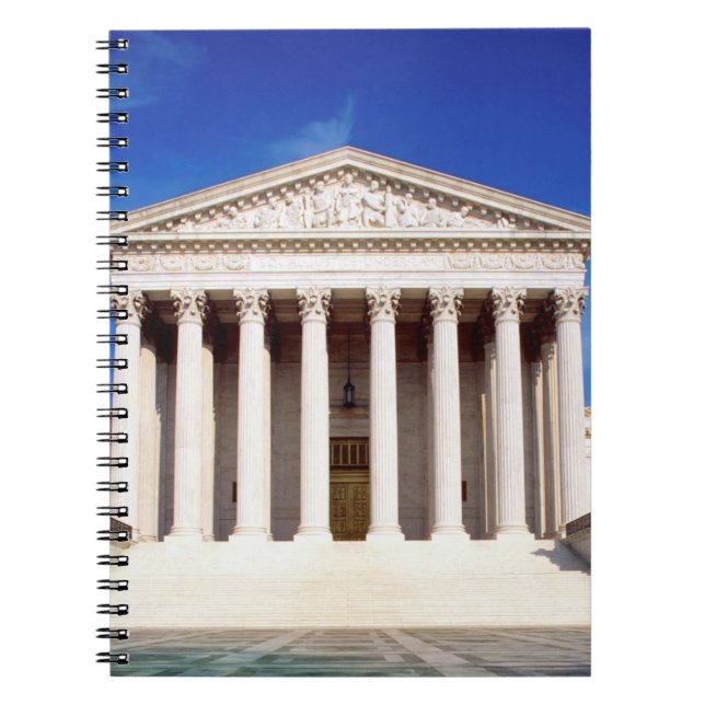Caderno Espiral Construção da corte suprema dos E.U., Washington (Frente)