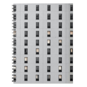 Caderno Espiral Construção de betão branco e preto