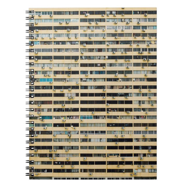 Caderno Espiral Construção de betão marrom e branco (Frente)