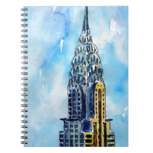 Caderno Espiral Construção de Chrysler da Nova Iorque