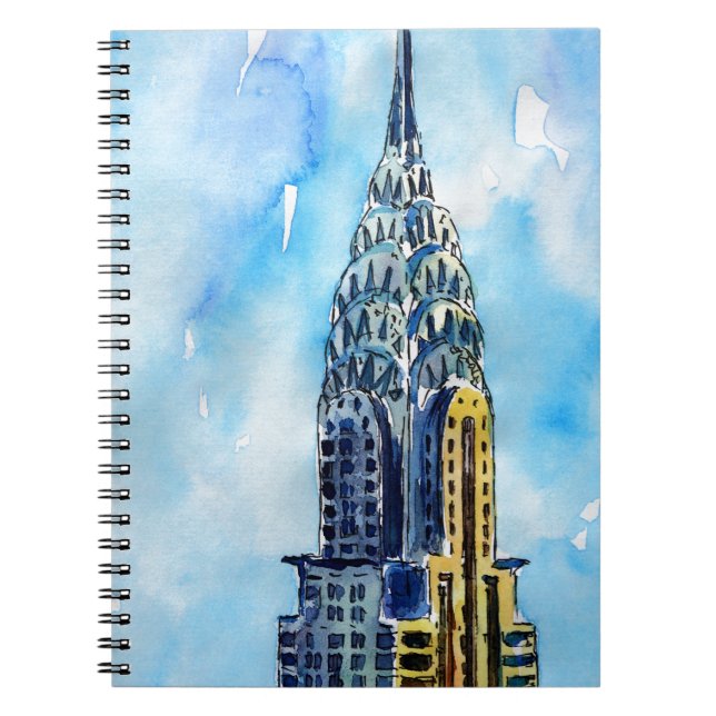 Caderno Espiral Construção de Chrysler da Nova Iorque (Frente)