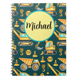 Caderno Espiral Construction Trucks Spiral Notebook, Michael 