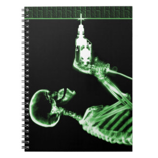 Caderno Espiral Construtor de esqueleto de raio X verde