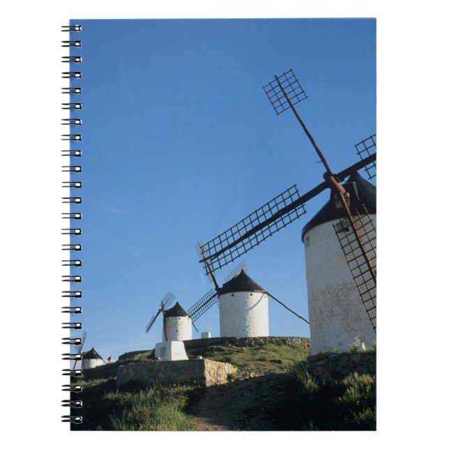 Caderno Espiral Consuegra, La Mancha, Espanha, moinhos de vento 2 (Frente)