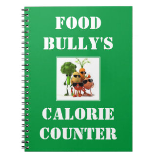 Caderno Espiral Contador da caloria da intimidação da comida